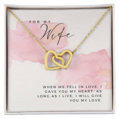 Two Hearts Entwined Necklace - For Wife