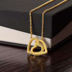 Two Hearts Entwined Necklace - For Wife