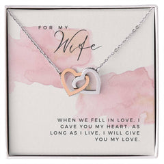 Two Hearts Entwined Necklace - For Wife