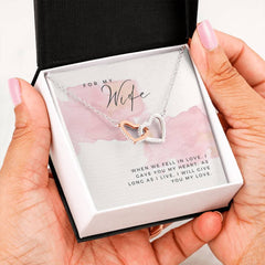 Two Hearts Entwined Necklace - For Wife