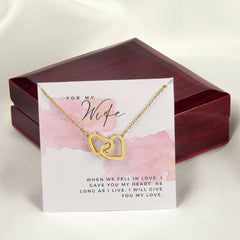 Two Hearts Entwined Necklace - For Wife