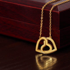 Two Hearts Entwined Necklace - For Wife