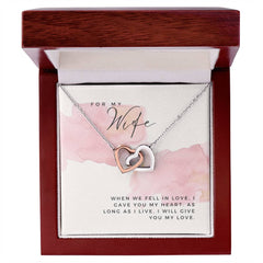 Two Hearts Entwined Necklace - For Wife