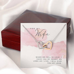 Two Hearts Entwined Necklace - For Wife